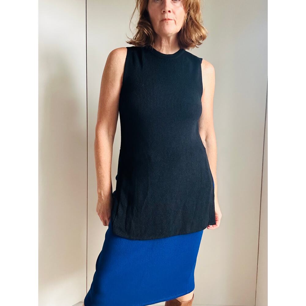 Wilfred Knit black Tank Tunic Top Size Small Sweater Knit Minimalist Style